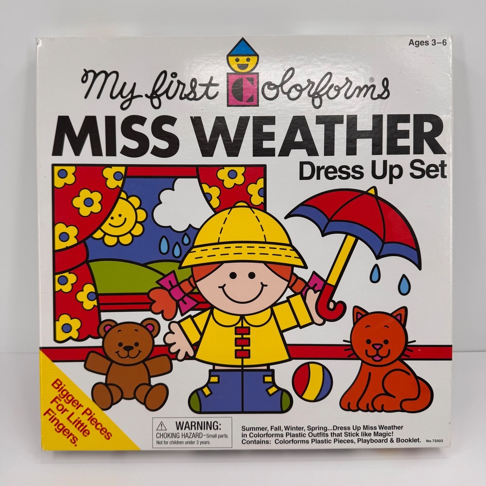 Vintage My First Colorforms COMPLETE Miss Weather Dress Up Set Ages 3-6 2011